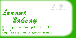 lorant maksay business card